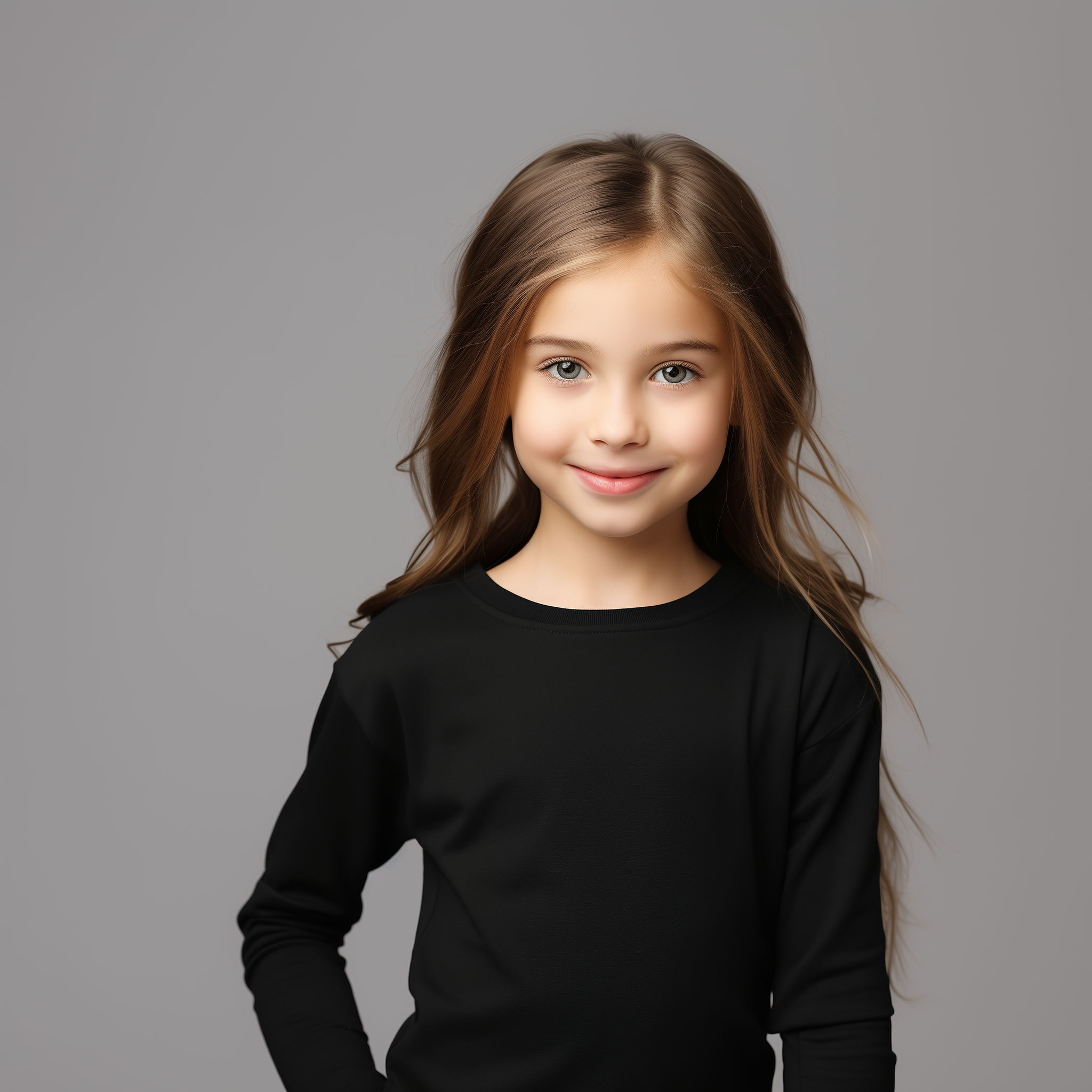 Girls round neck top black (C91 interlock) – Figo Wear