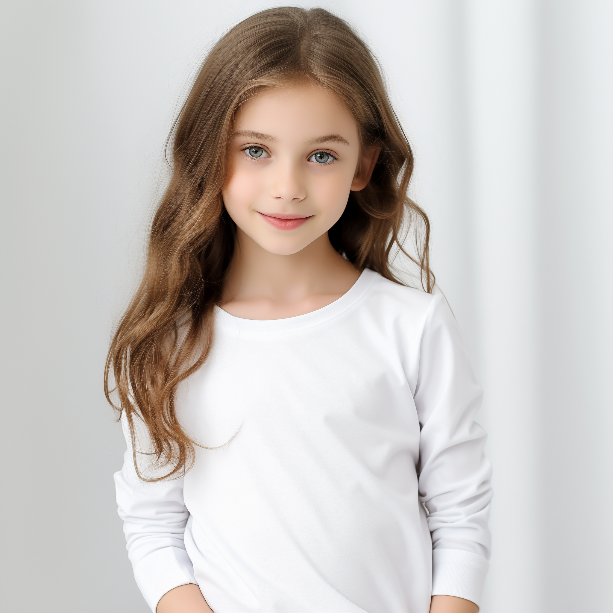 Girls round neck top white (C91 interlock) – Figo Wear