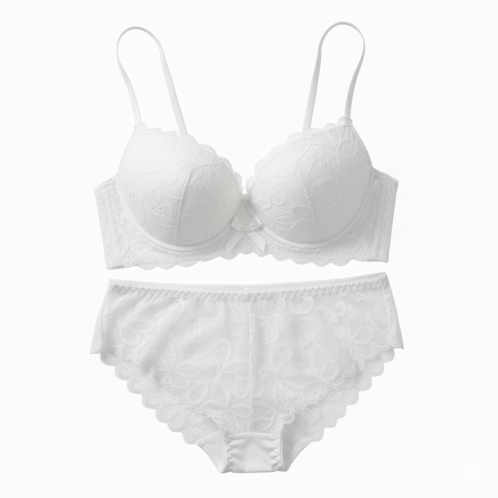 Comfort Fit Padded Bra & Panty Set with Front Hook Closure