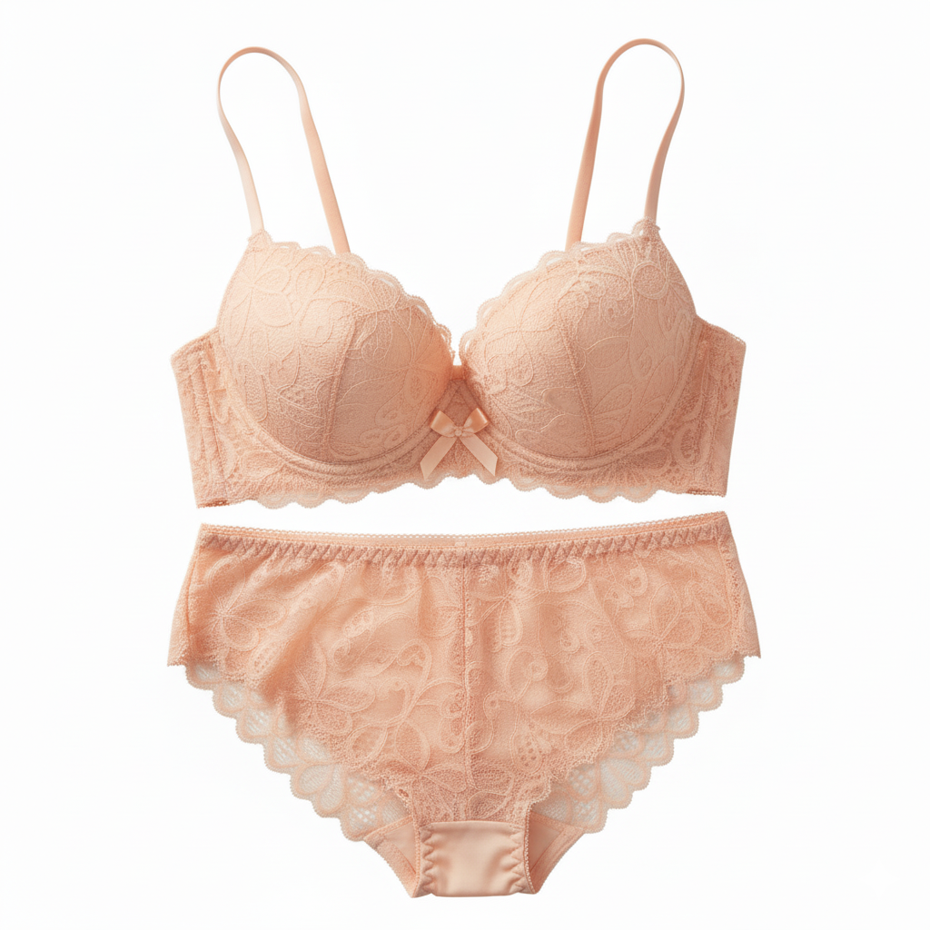 Comfort Fit Padded Bra & Panty Set with Front Hook Closure