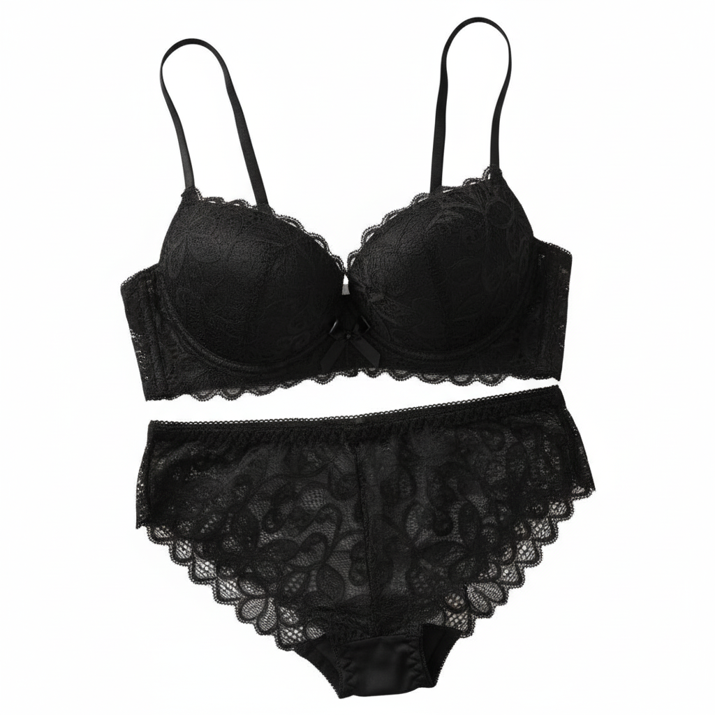 Comfort Fit Padded Bra & Panty Set with Front Hook Closure