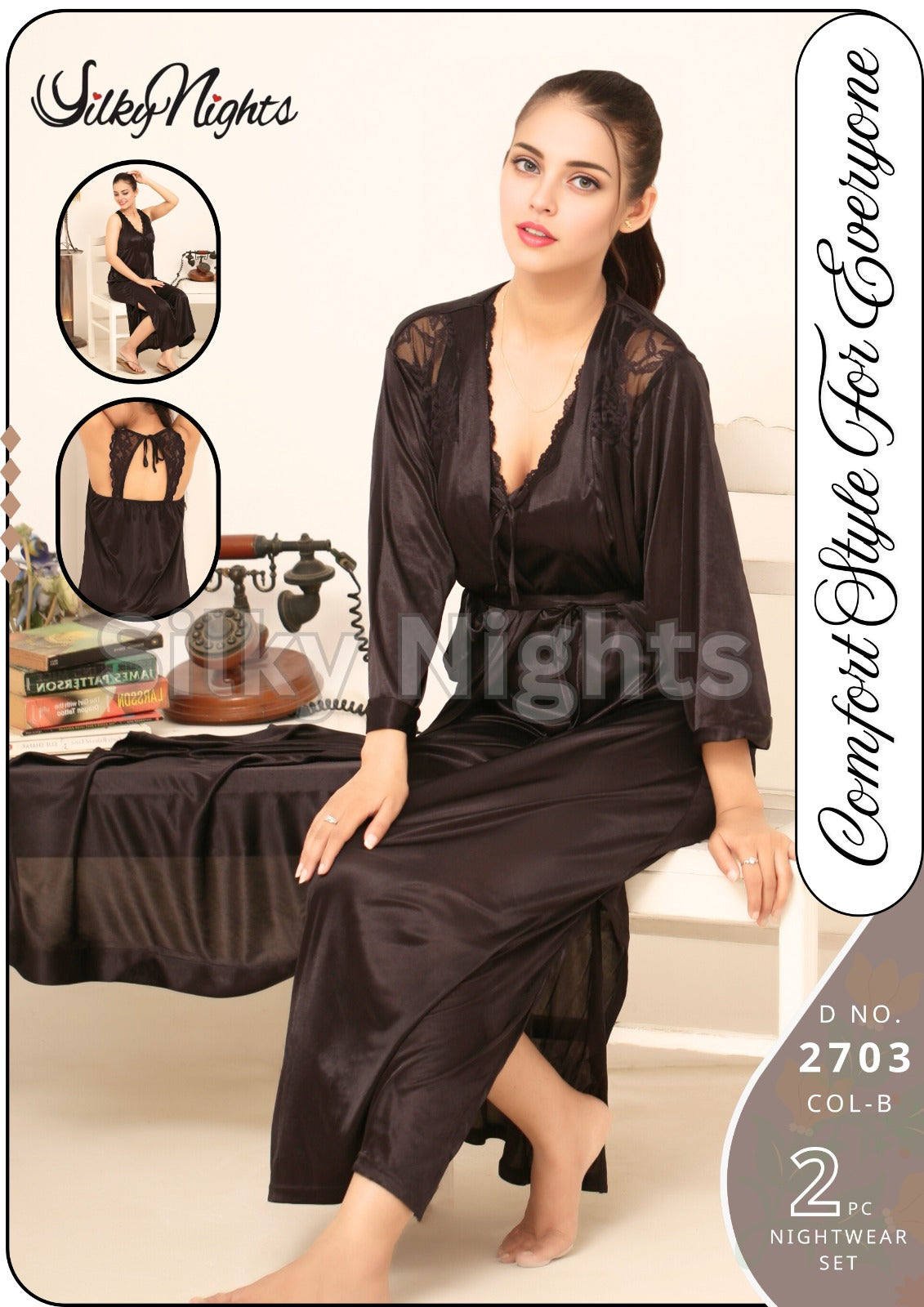 Women’s Silky Nights 2-Pc Nightwear Ensemble