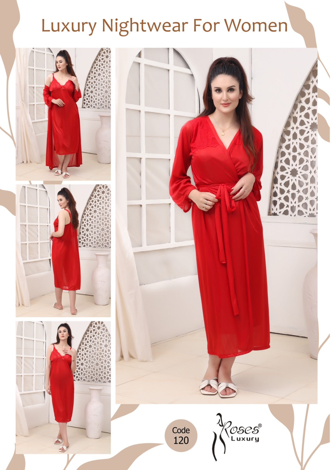 Women’s Roses Luxury Fancy Gown – 2-Piece Premium Set