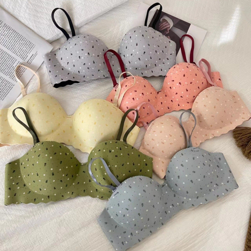 Printed Padded Bra with Adjustable Straps and Comfortable Hooks