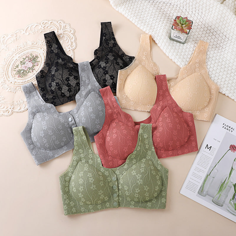 Comfortable Front-Button Bra with Adjustable Straps