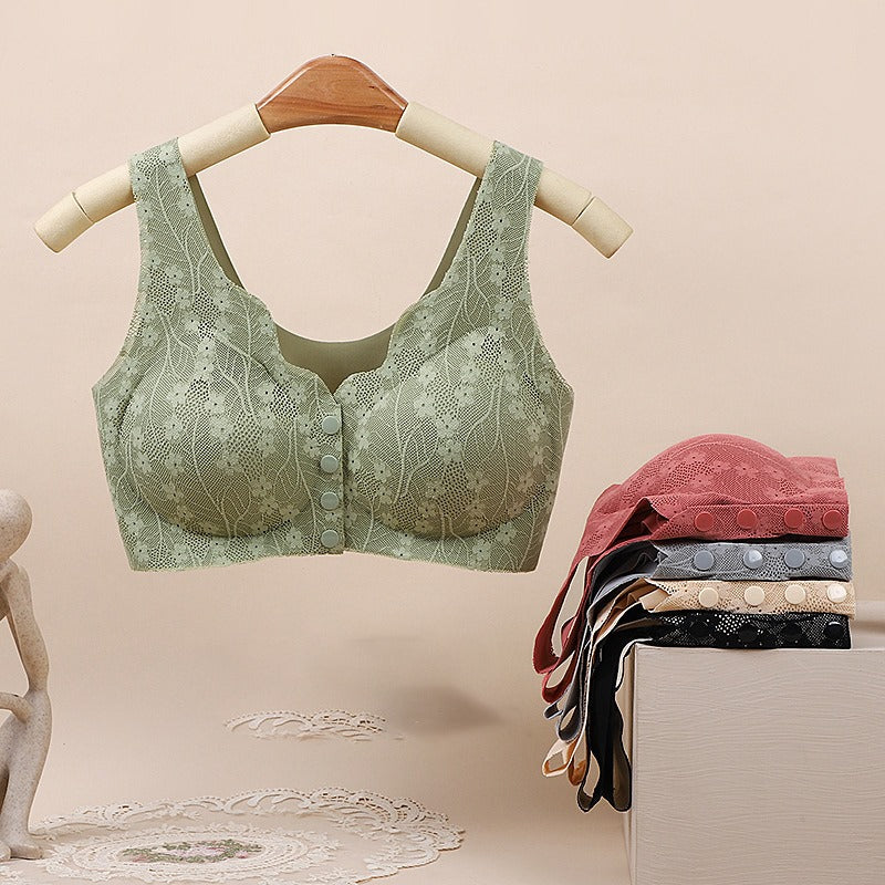 Comfortable Front-Button Bra with Adjustable Straps
